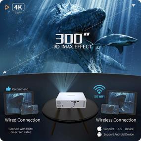 img 2 attached to 🎬 WISELAZER Native 1080P Ultra HD 7500L Home Movie Projector - 4K Support, Wireless 5G, Outdoor Portable 300'' Big Screen - HDMI/USB/TV Box/Phone/PC/Laptop Compatible