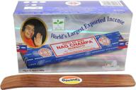 🍃 bulk govinda incense stick holder bundle with satya bangalore nag champa incense sticks - 12 boxes x 15g: premium quality aromatherapy combo deal! логотип