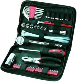 img 4 attached to 🛠️ Must-Have Pink Compact Metric Auto Tool Set for Car Emergency and Travel Needs - APOLLO TOOLS 56 Piece DT9775