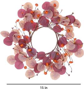 img 3 attached to 🍁 Enhance Your Fall Décor with our 15” Mini Artificial Autumn Wreath – Perfect for Front Door, Wall, Window, and Thanksgiving Celebrations