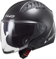 ls2 helmets copter open face helmet (gloss black - small) logo