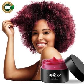 img 2 attached to UrbanX Washable Hair Coloring Wax - Unisex Color Dye Styling Cream for Natural Hairstyles, Pomade - Temporary, Party, Cosplay - Natural Ingredients (Red)
