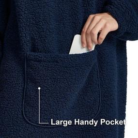 img 2 attached to 🧥 Hansleep Wearable Blanket Hoodie: Your Cozy Sherpa Hooded Blanket Jacket