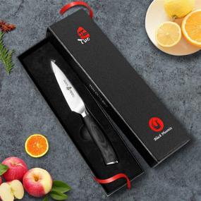 img 3 attached to 🍏 TUO Fruit Knife Veggies Fruit Knives 4 inch Paring Knife Small Kitchen Knife Ultra Sharp with Comfortable Handle - German Stainless High Carbon Steel, Black Phoenix Series