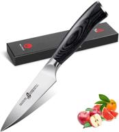 🍏 tuo fruit knife veggies fruit knives 4 inch paring knife small kitchen knife ultra sharp with comfortable handle - german stainless high carbon steel, black phoenix series logo