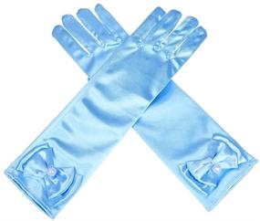img 3 attached to Lusiyu Длинные формальные желтые аксессуары для девочек на бал: ошеломляющие перчатки для особых случаев