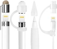 meko 5-piece apple pencil accessories set: cap holder, nib cover, adapter tether, fiber cap stylus, silicone grip for ipad pro pencil logo