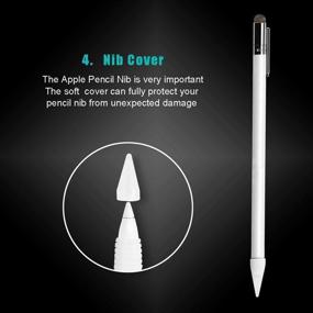 img 1 attached to MEKO 5-Piece Apple Pencil Accessories Set: Cap Holder, Nib Cover, Adapter Tether, Fiber Cap Stylus, Silicone Grip for iPad Pro Pencil