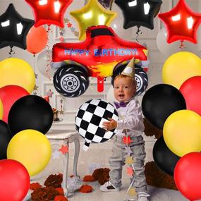 img 2 attached to 🚛 Monster Truck Birthday Party Supplies: 24-Piece Mosaic Race Star Foil Balloons Decoration Kit for Monster Truck Themed Parties, Birthdays, Baby Showers - Colorful & Fun Favors