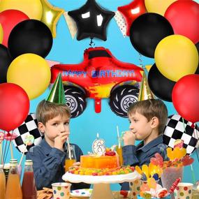 img 3 attached to 🚛 Monster Truck Birthday Party Supplies: 24-Piece Mosaic Race Star Foil Balloons Decoration Kit for Monster Truck Themed Parties, Birthdays, Baby Showers - Colorful & Fun Favors