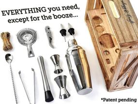 img 2 attached to 🍸 11-Piece Mixology Bartender Kit with Rustic Wood Stand - Ideal Bar Tool Set for Perfect Home Bartending and Cocktail Mixing Experience - Silver