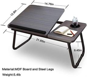 img 1 attached to 🛏️ Adjustable & Foldable Lap Desk - Portable Bed Tray for Eating, Writing, Reading - Fits up to 17-inch Laptop - Notebook Holder & Stand - Ideal for Bed and Sofa