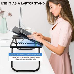 img 3 attached to 🛏️ Adjustable & Foldable Lap Desk - Portable Bed Tray for Eating, Writing, Reading - Fits up to 17-inch Laptop - Notebook Holder & Stand - Ideal for Bed and Sofa