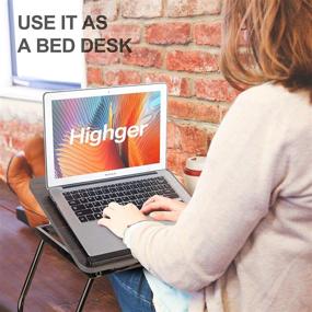 img 2 attached to 🛏️ Adjustable & Foldable Lap Desk - Portable Bed Tray for Eating, Writing, Reading - Fits up to 17-inch Laptop - Notebook Holder & Stand - Ideal for Bed and Sofa