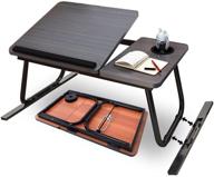 🛏️ adjustable & foldable lap desk - portable bed tray for eating, writing, reading - fits up to 17-inch laptop - notebook holder & stand - ideal for bed and sofa logo