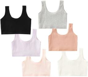 img 4 attached to 👚 Herepai Seamless Cami Bralettes: Stylish Sports Striped Vest for Girls' Training Bras