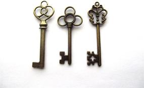 img 2 attached to 🔑 Aokbean 30-Piece Set of Large Skeleton Keys in Antique Bronze Finish - Perfect Collection of 30 Keys