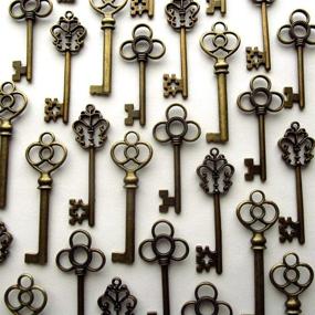 img 3 attached to 🔑 Aokbean 30-Piece Set of Large Skeleton Keys in Antique Bronze Finish - Perfect Collection of 30 Keys