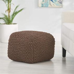 img 3 attached to Premium Brown Pouf by Christopher Knight Home - Versatile and Stylish Decor Accent