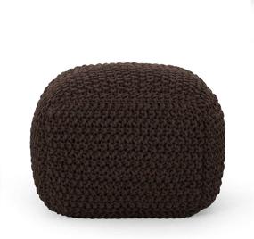 img 4 attached to Premium Brown Pouf by Christopher Knight Home - Versatile and Stylish Decor Accent