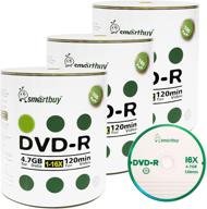 📀 300-pack smart buy dvd-r 4.7gb 16x logo blank data video movie recordable discs - ultimate value! logo