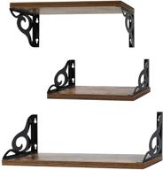 pharege rustic floating wall shelves set of 3 sizes - ideal for bedroom, living room, and bathroom logo