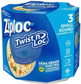 img 2 attached to 🔒 Ziploc Twist 'N Loc Containers, 16 oz. 3-Pack: Secure Food Storage Solution with Airtight Lids