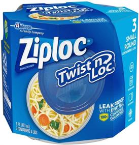 img 1 attached to 🔒 Ziploc Twist 'N Loc Containers, 16 oz. 3-Pack: Secure Food Storage Solution with Airtight Lids