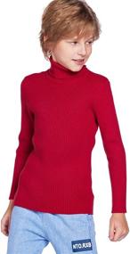 img 3 attached to Boyoo Boy's Slim Fit Ribbed Turtleneck Cable Knitted Sweater, Pullover for Kids 4-13 Years