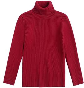img 2 attached to Boyoo Boy's Slim Fit Ribbed Turtleneck Cable Knitted Sweater, Pullover for Kids 4-13 Years