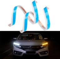 🔆 mihaz led daytime running light strips - 24" flexible switchback led stirp w/ sequential amber turn signals - effective drl strips for easy paste install - headlight accessories in white & amber (2pcs) logo