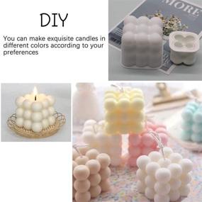 img 1 attached to 🕯️ 3D Silicone Candle Molds Set: 2Pcs with 50 Pcs Candle Wicks for DIY Candle Making & Crafts