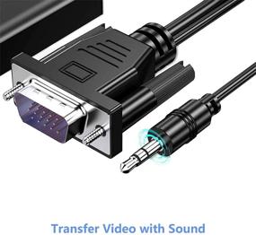 img 1 attached to 🔌 Адаптер Cuxnoo VGA в HDMI: Подключение ноутбука/компьютера с VGA к монитору/проектору с HDMI - конвертер 1080P с аудиокабелем и портом для подключения питания.