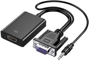 img 4 attached to 🔌 Адаптер Cuxnoo VGA в HDMI: Подключение ноутбука/компьютера с VGA к монитору/проектору с HDMI - конвертер 1080P с аудиокабелем и портом для подключения питания.