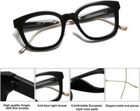 img 2 attached to 👓 SOJOS Square Blue Light Blocking Computer Glasses for Women and Men - SJ5060