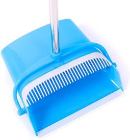 img 1 attached to 120cm Standing Upright Broom and Dustpan Set for Office and Home - Long Handle Dustpan and Lobby Broom for Quick Sweep and Easy Cleaning - Ideal for Office and Home Sweeping Tasks