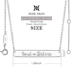 img 2 attached to 👯 Soul Sister Necklace - Sterling Silver Engraved Bar Pendant: Perfect Gift for Friendship, Graduation, Christmas & Birthdays!