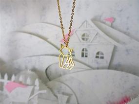 img 2 attached to 📿 Geometric Necklace for Girls - Menagerie Origami Jewelry, Necklaces & Pendants