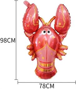 img 2 attached to Captivating BinaryABC Lobster Foil Balloons: Add a Touch of Hawaiian Sea Animal Magic to Your Wedding or Birthday Decorations with this 3PCS Set of Mylar Balloons