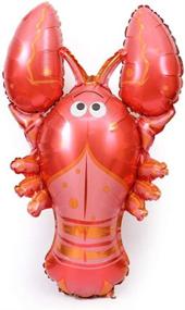 img 3 attached to Captivating BinaryABC Lobster Foil Balloons: Add a Touch of Hawaiian Sea Animal Magic to Your Wedding or Birthday Decorations with this 3PCS Set of Mylar Balloons