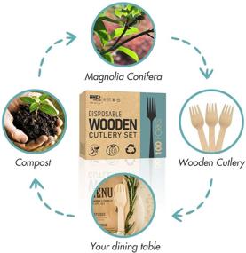 img 2 attached to 🌿 Biodegradable Wooden Forks - Eco-Friendly, Disposable Utensils – 100-Piece Set – 6.3 Inch – Plastic Substitute for Travel, Camping, Outdoor Parties, BBQs, Lunch