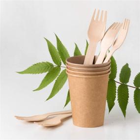 img 1 attached to 🌿 Biodegradable Wooden Forks - Eco-Friendly, Disposable Utensils – 100-Piece Set – 6.3 Inch – Plastic Substitute for Travel, Camping, Outdoor Parties, BBQs, Lunch