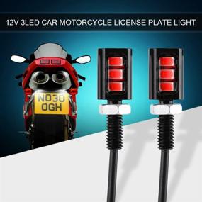 img 3 attached to 🏍️ High-Performance 2pcs 12V Motorcycle License Plate Light Lamp: Universal Car Auto 3 LED Waterproof Screw Bolt Lights - Ideal for Car, Truck, ATV, Motorcycle, and Bike (Red)