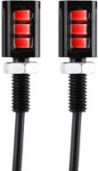 🏍️ high-performance 2pcs 12v motorcycle license plate light lamp: universal car auto 3 led waterproof screw bolt lights - ideal for car, truck, atv, motorcycle, and bike (red) logo