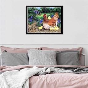 img 2 attached to 🐔 Theshai 5D Diamond Painting Rooster Chick: Full Drill Crystal Rhinestone Embroidery Kit for Wall Decor - 12x16Inch