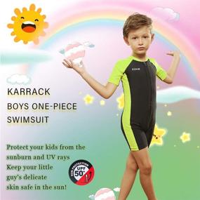 img 3 attached to 👦 Karrack Guard Short Sleeve Swimsuit for Boys' Swimwear