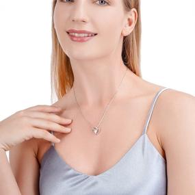 img 2 attached to MUAIOLAUS 14K Gold Plated Birthstone Heart Necklace for Women - Cubic Pendant Necklaces for Mother's Day, Birthday and Anniversary Gifts - Ideal for Mom, Wife, Girls and Her