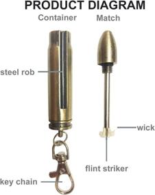 img 3 attached to IOYOI Keychain Fire Starter: Permanent Metal Flint Matchstick, Kerosene Refillable Lighter for Camping and Hiking - Ideal Gift for Men (Fuel Not Included)