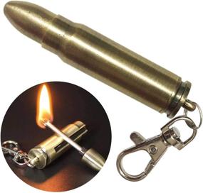 img 4 attached to IOYOI Keychain Fire Starter: Permanent Metal Flint Matchstick, Kerosene Refillable Lighter for Camping and Hiking - Ideal Gift for Men (Fuel Not Included)