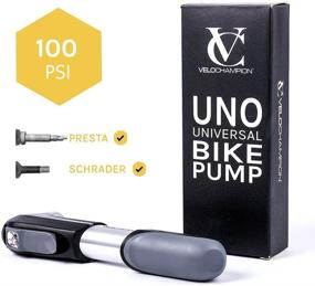 img 2 attached to VeloChampion UNO Mini Bike Pump: Easy-to-Use Beginner Pump with Frame Mount and Smart Valve for Presta (SV) Schrader (AV). Achieve 100 PSI Pressure Effortlessly.